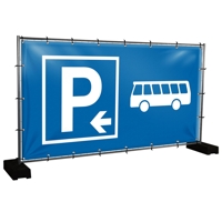 Bauzaunbanner Parkplatz Bus - 340 x 173 cm