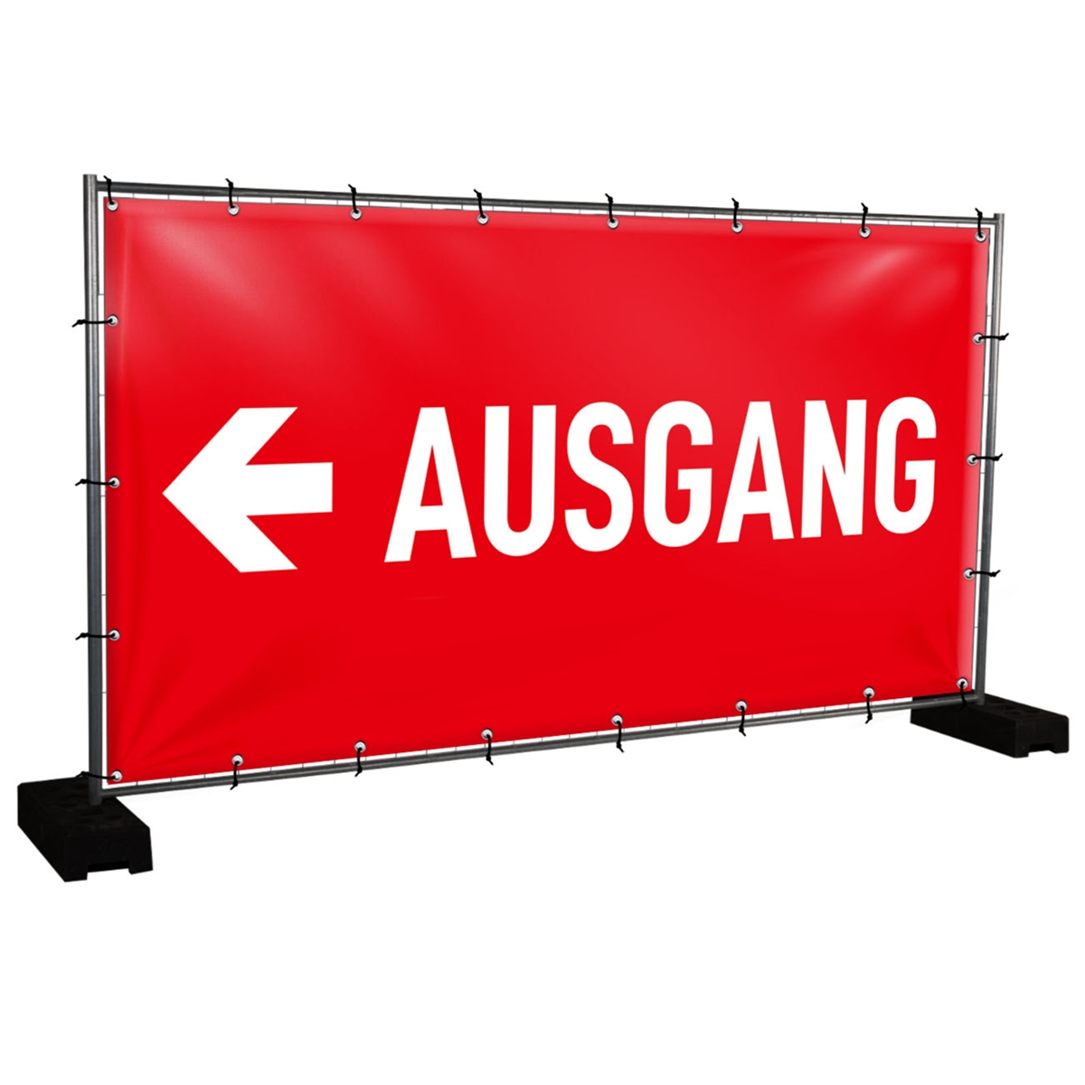 Bauzaunbanner Ausgang, rot - 340 x 173 cm