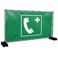 Bauzaunbanner Notfalltelefon - 340 x 173 cm