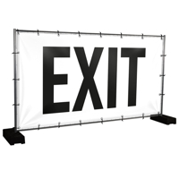 Bauzaunbanner Exit, weiß - 340 x 173 cm