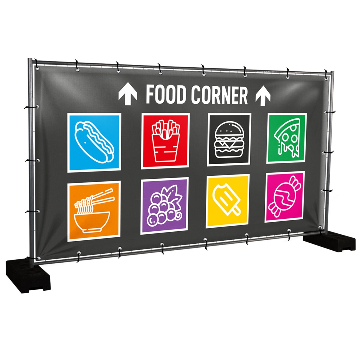 Bauzaunbanner Food Corner - 340 x 173 cm