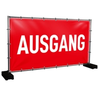 Bauzaunbanner Ausgang, rot - 340 x 173 cm