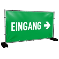 Bauzaunbanner Eingang, grün - 340 x 173 cm