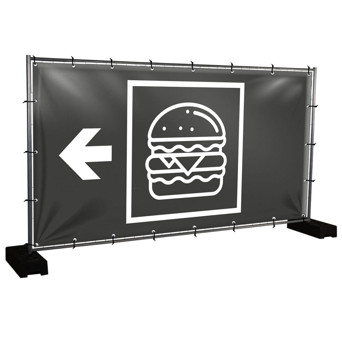 Bauzaunbanner Burger - 340 x 173 cm