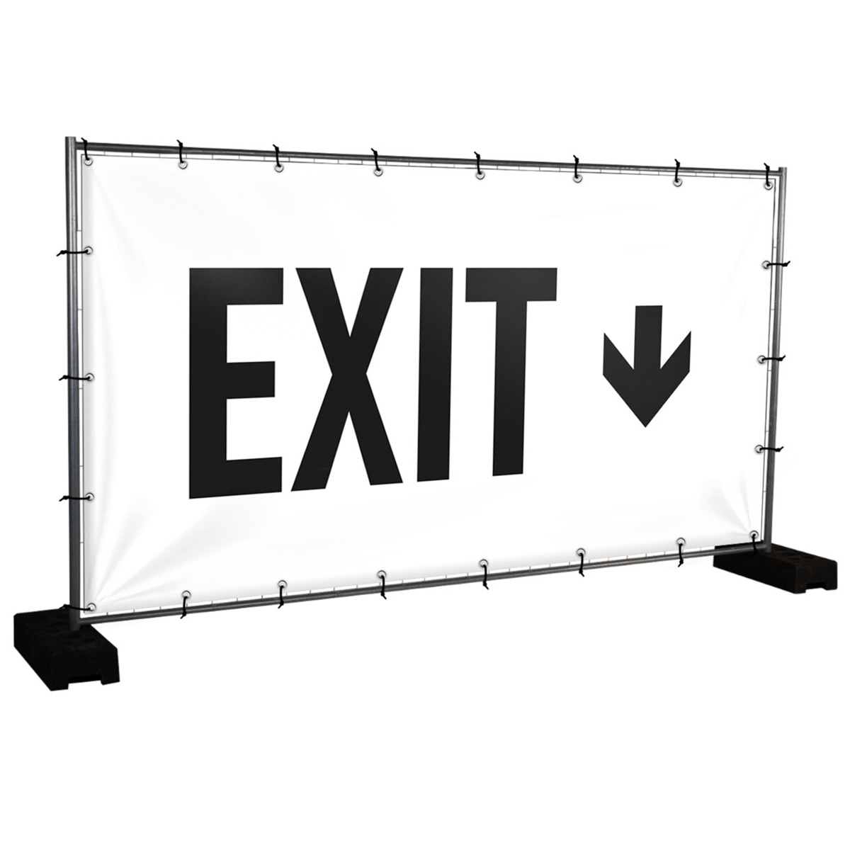 Bauzaunbanner Exit, weiß - 340 x 173 cm