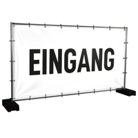 Bauzaunbanner Eingang, weiß - 340 x 173 cm