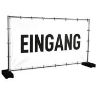 Bauzaunbanner Eingang, weiß - 340 x 173 cm