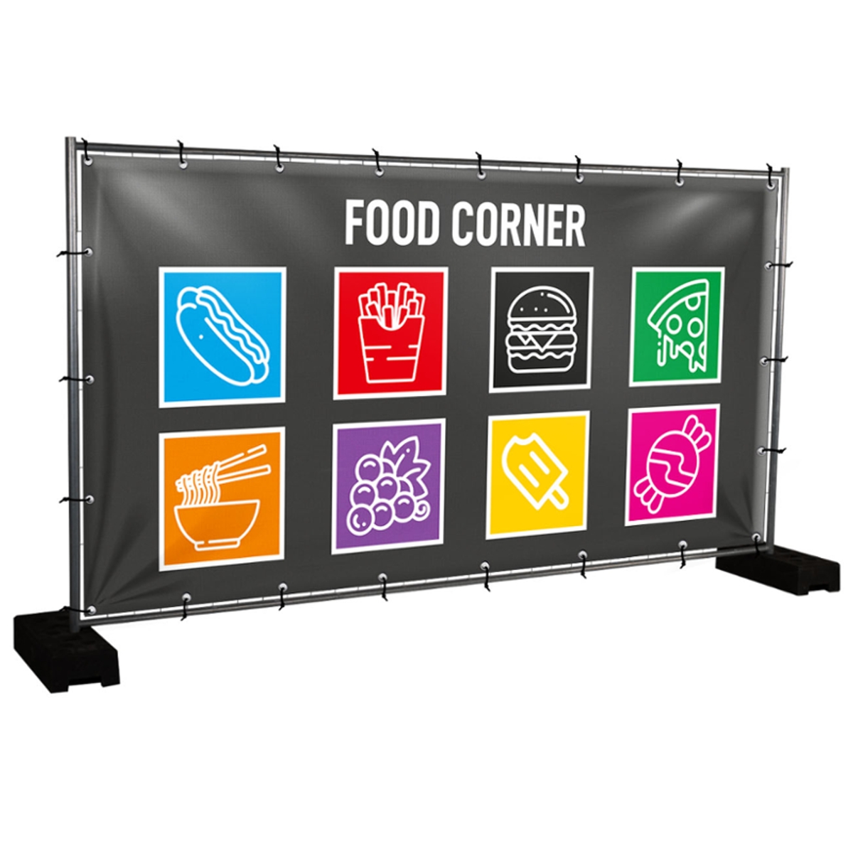 Bauzaunbanner Food Corner - 340 x 173 cm