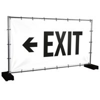 Bauzaunbanner Exit, weiß - 340 x 173 cm