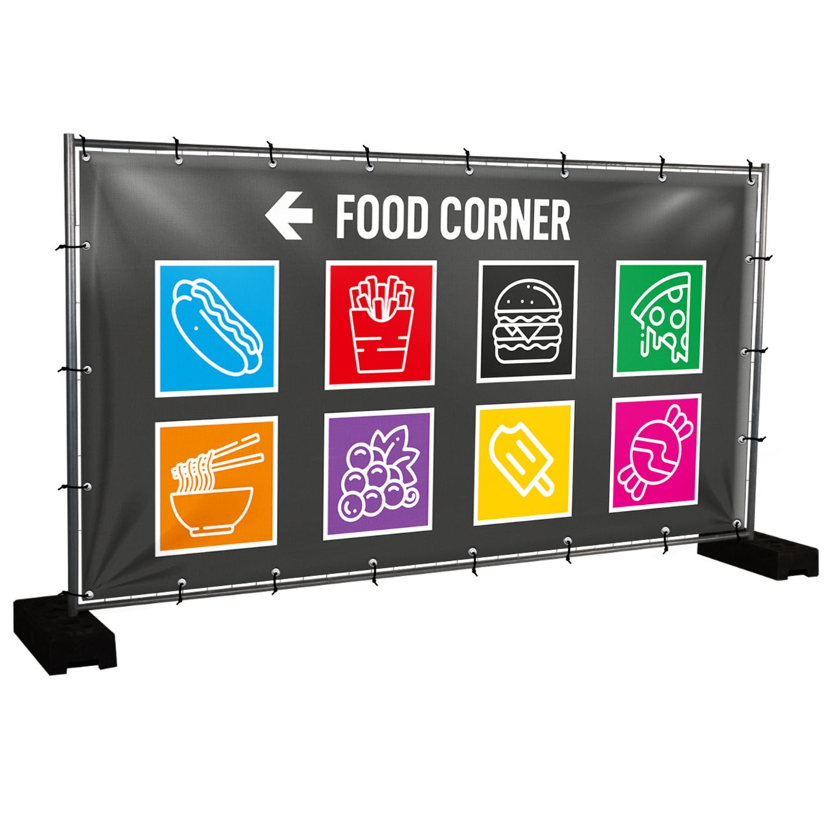 Bauzaunbanner Food Corner - 340 x 173 cm