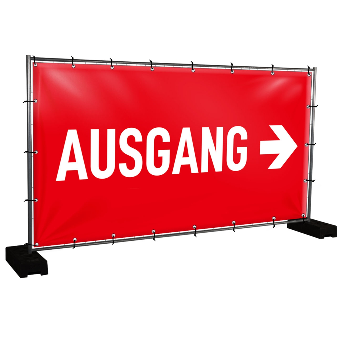 Bauzaunbanner Ausgang, rot - 340 x 173 cm