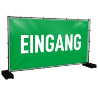 Bauzaunbanner Eingang, grün - 340 x 173 cm