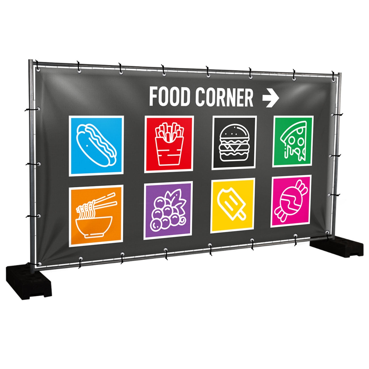 Bauzaunbanner Food Corner - 340 x 173 cm