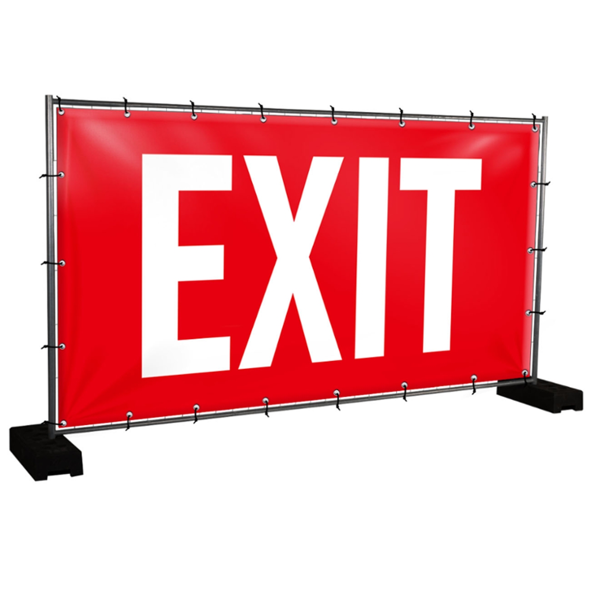 Bauzaunbanner Exit, rot - 340 x 173 cm