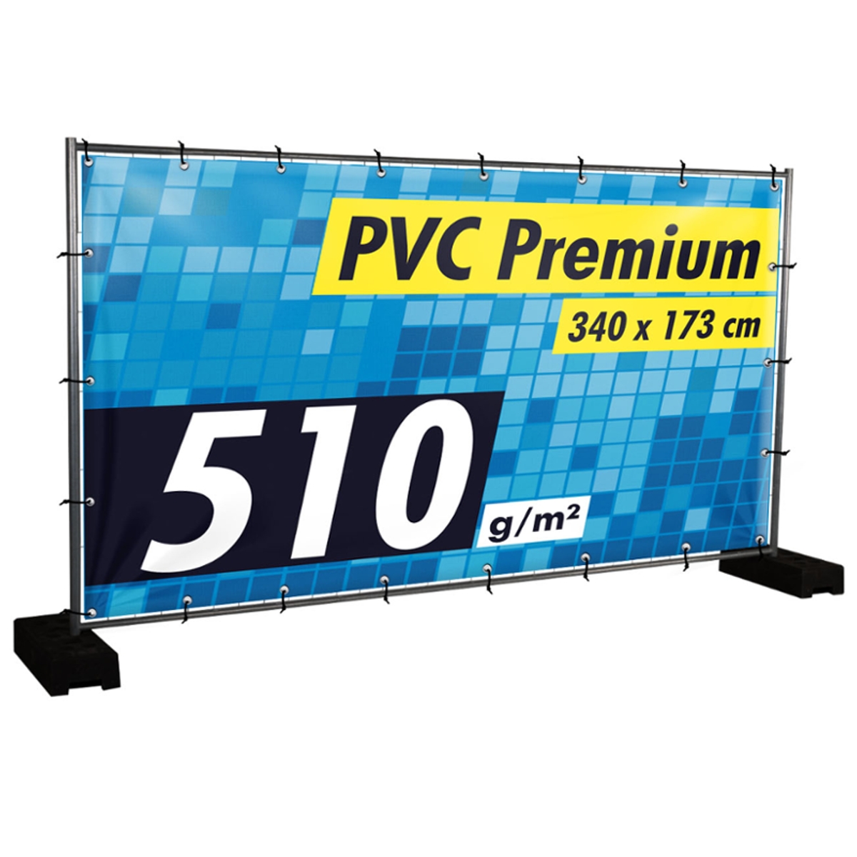 Bauzaunbanner gestalten, PVC Premium - 340 x 173 cm