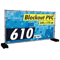 Bauzaunbanner gestalten, Blockout PVC – 340 x 173 cm