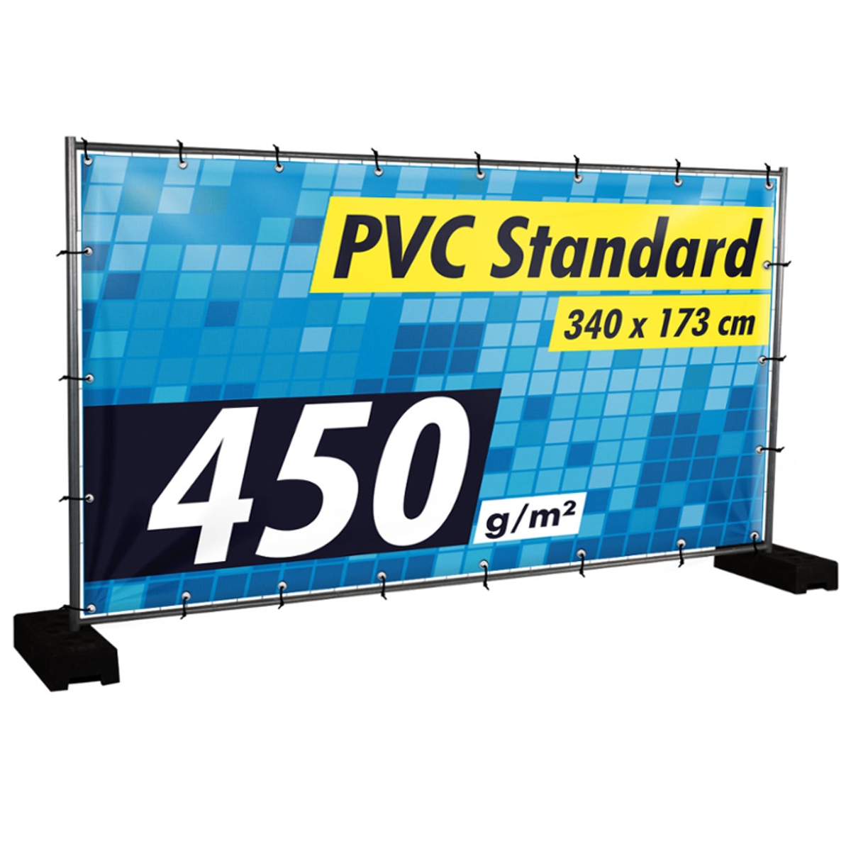 Bauzaunbanner gestalten, PVC Standard - 340 x 173 cm