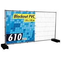 Bauzaunbanner gestalten, Blockout PVC - 170 x 170 cm