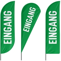 Beachflag Eingang grün - 3 Modelle - 4 Größen