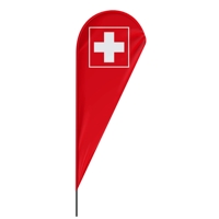 Beachflag Erste Hilfe rot - 3 Modelle - 4 Größen