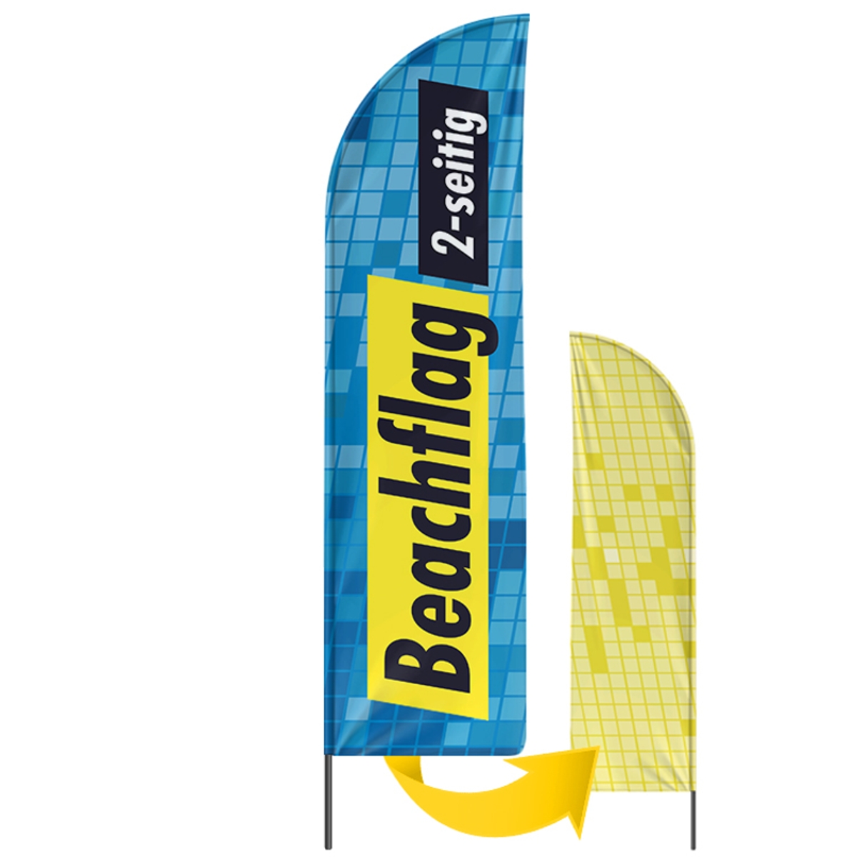 Straight | Beachflag Premium 2-seitig, selbst gestalten, 4 Größen