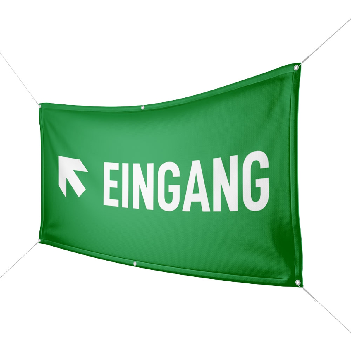 Werbebanner Eingang, grün - Wunschgröße