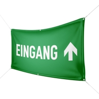 Werbebanner Eingang, grün - Wunschgröße