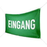 Werbebanner Eingang, grün - Wunschgröße