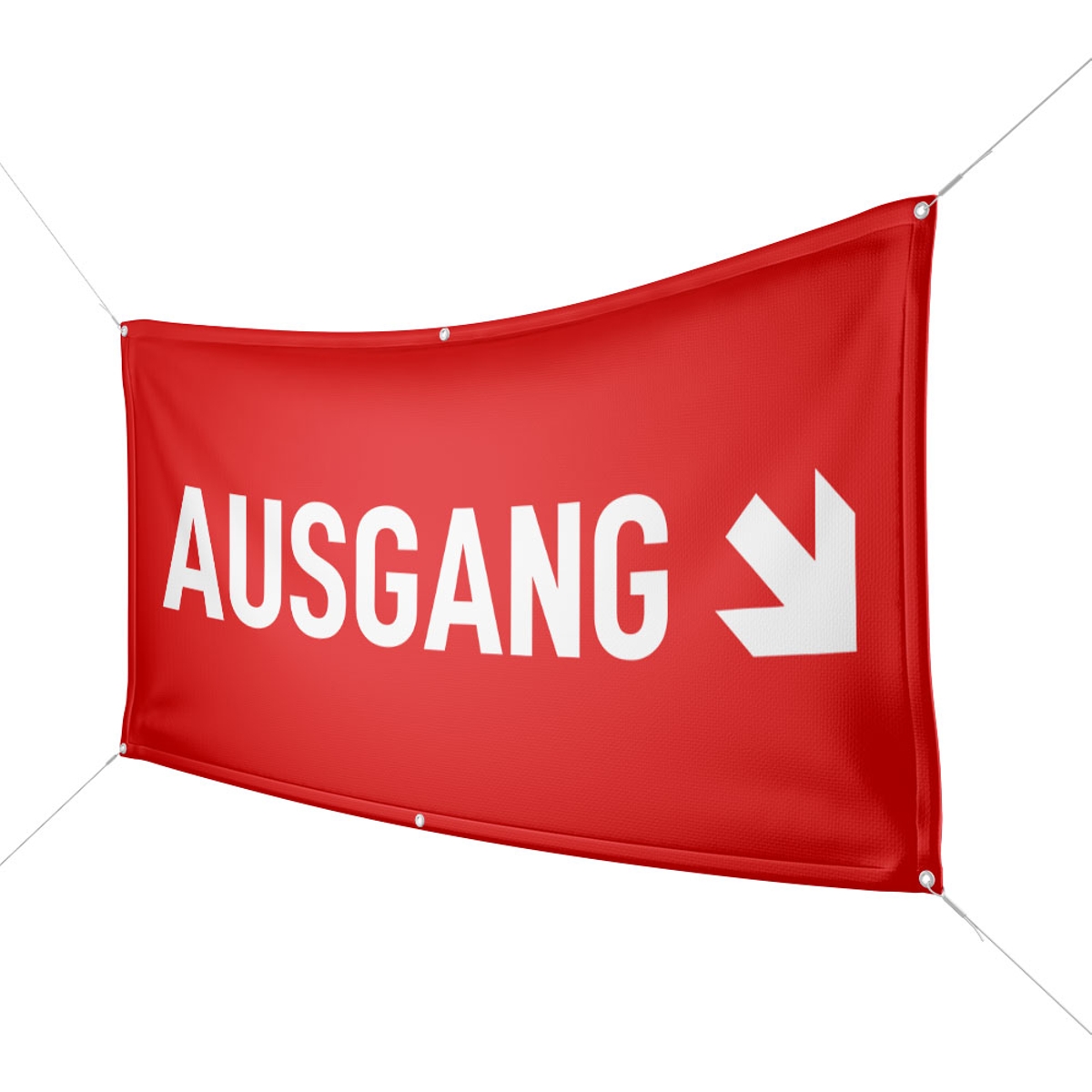 Werbebanner Ausgang, rot - Wunschgröße