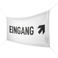 Werbebanner Eingang, weiß - Wunschgröße