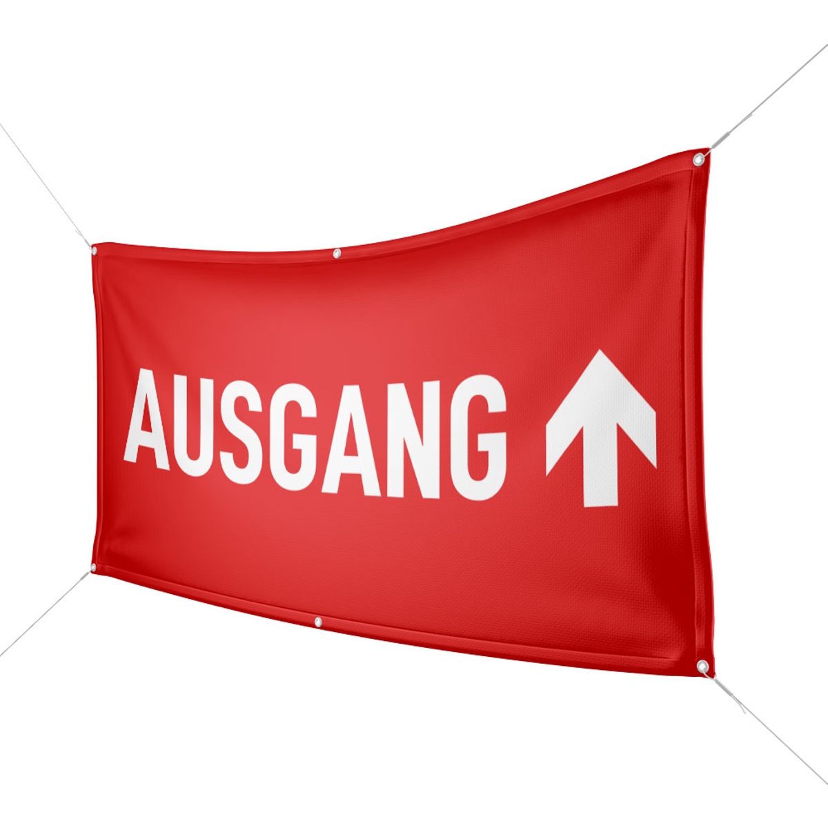 Werbebanner Ausgang, rot - Wunschgröße