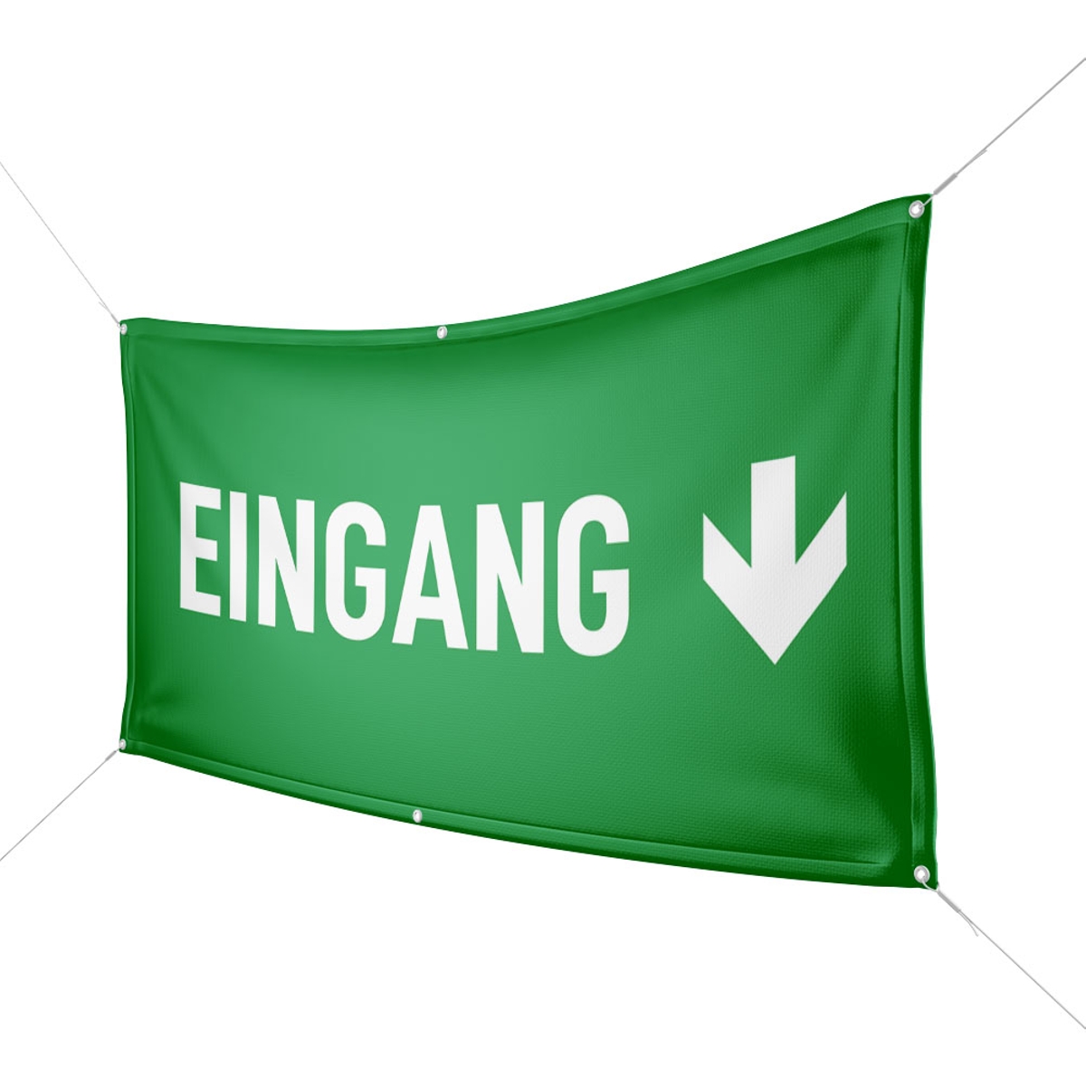 Werbebanner Eingang, grün - Wunschgröße