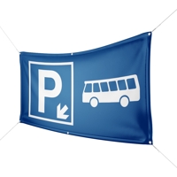 Werbebanner Parkplatz Bus - Wunschgröße