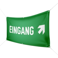 Werbebanner Eingang, grün - Wunschgröße