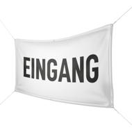 Werbebanner Eingang, weiß - Wunschgröße