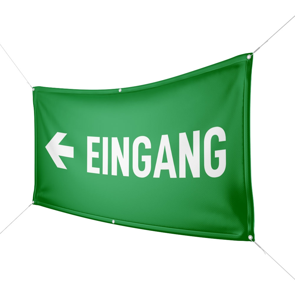 Werbebanner Eingang, grün - Wunschgröße