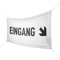 Werbebanner Eingang, weiß - Wunschgröße