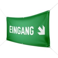 Werbebanner Eingang, grün - Wunschgröße