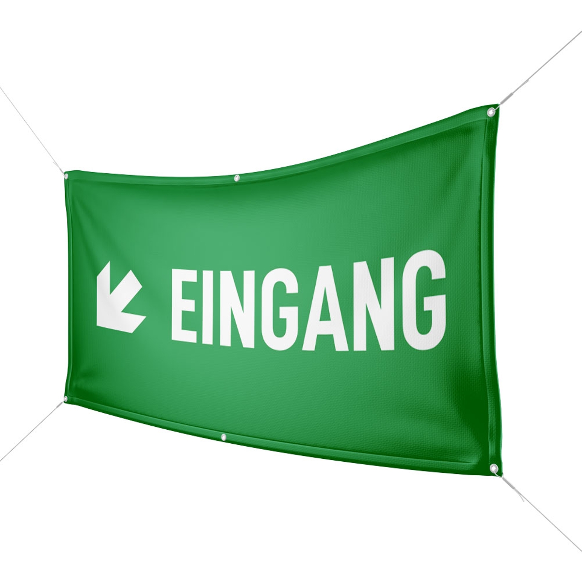 Werbebanner Eingang, grün - Wunschgröße