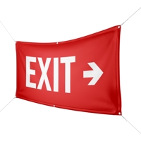 Werbebanner Exit, rot - Wunschgröße