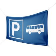 Werbebanner Parkplatz Bus - Wunschgröße