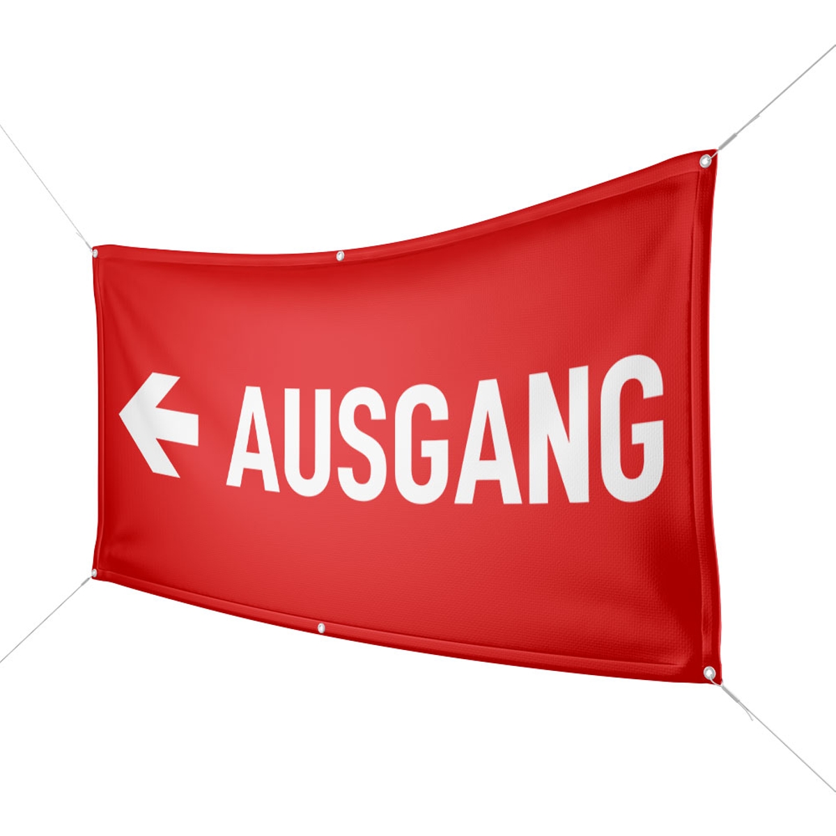 Werbebanner Ausgang, rot - Wunschgröße