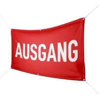 Werbebanner Ausgang, rot - Wunschgröße