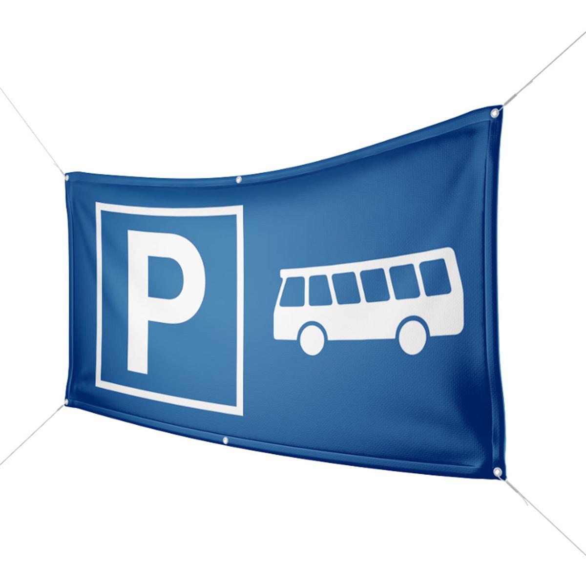 Werbebanner Parkplatz Bus - 6 Größen