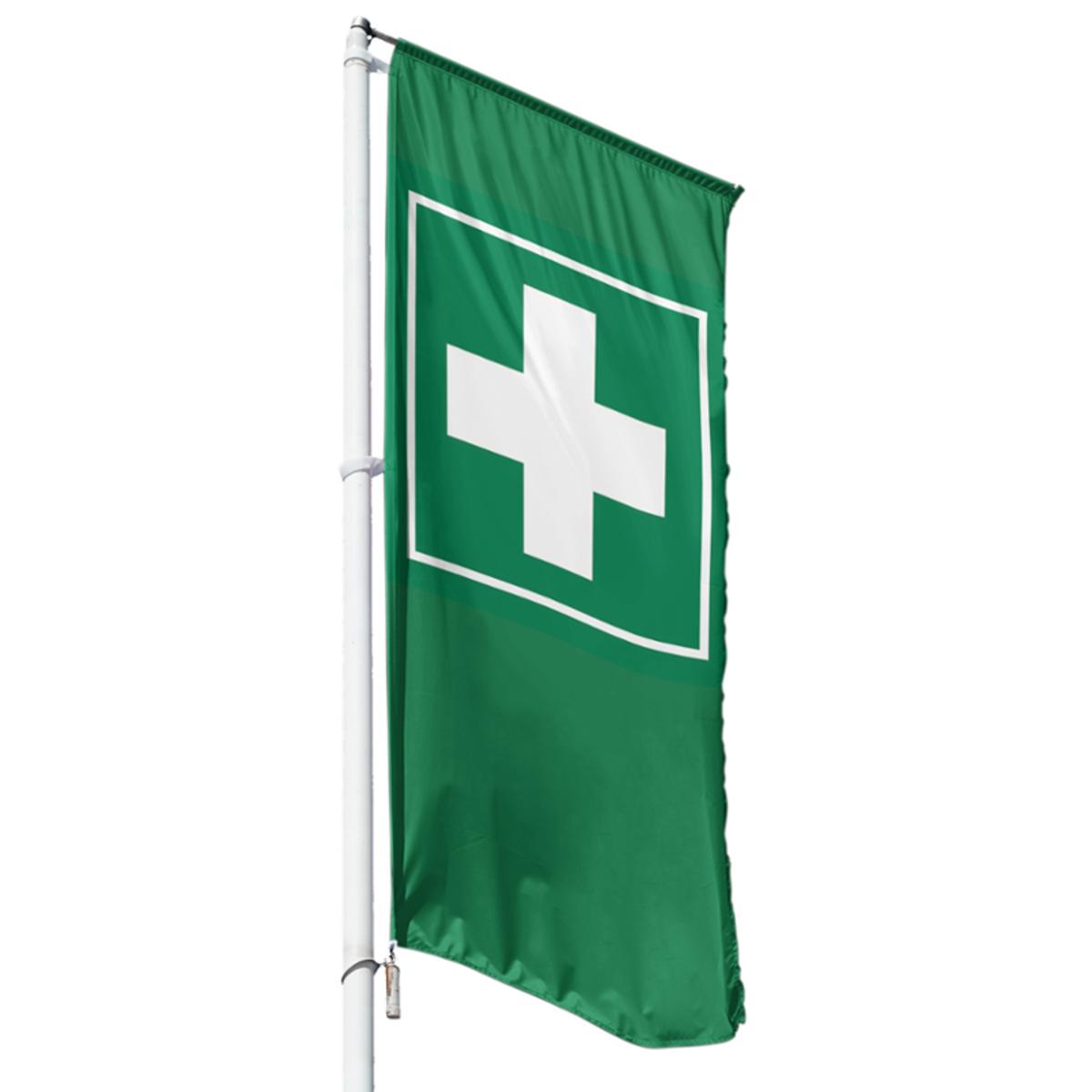 Fahne Erste Hilfe, grün - Wunschgröße