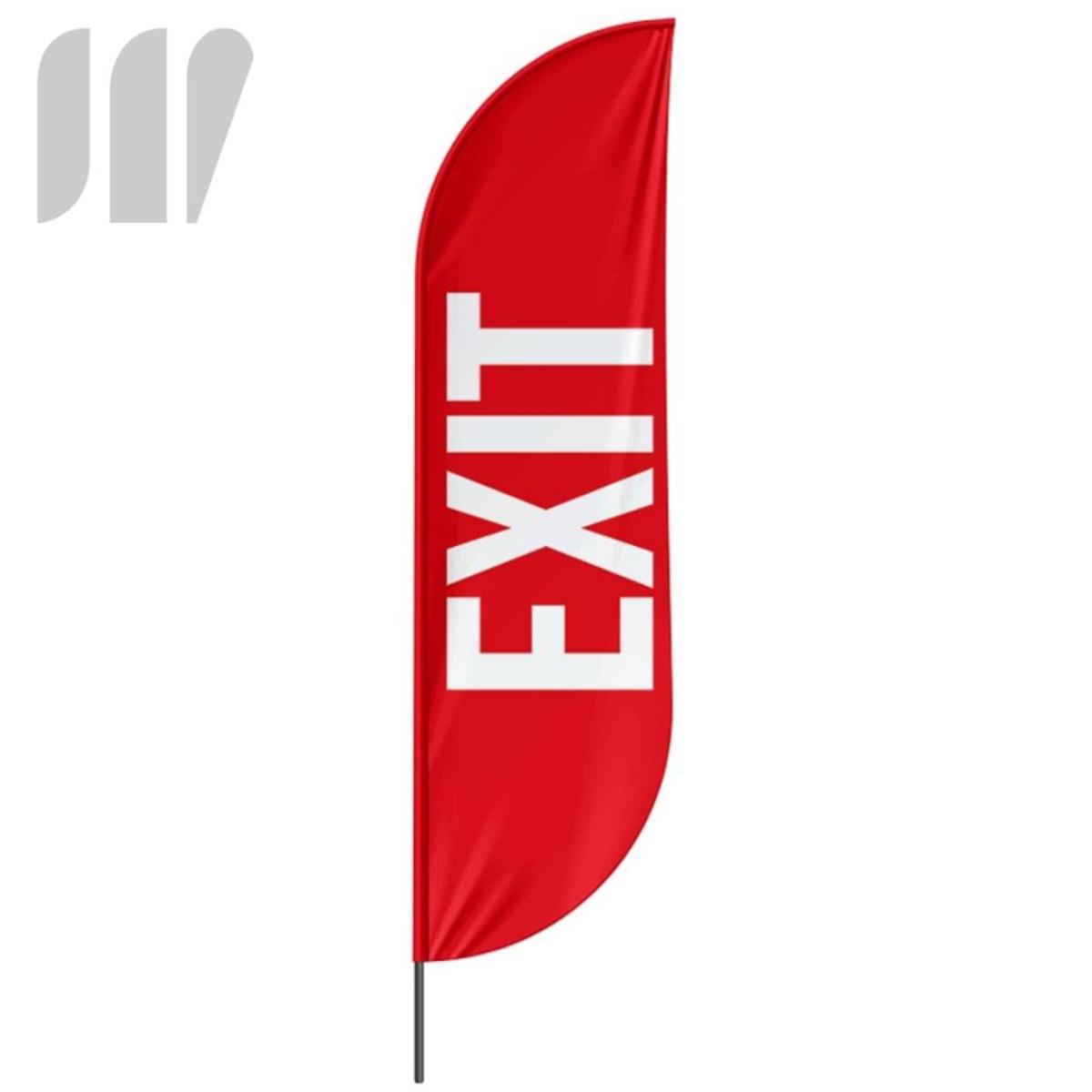 Beachflag Exit rot - 3 Modelle - 4 Größen